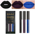 Liquid Lipstick Set 3Pcs Matte Purple Black Blue Long Lasting Lip Color for Women