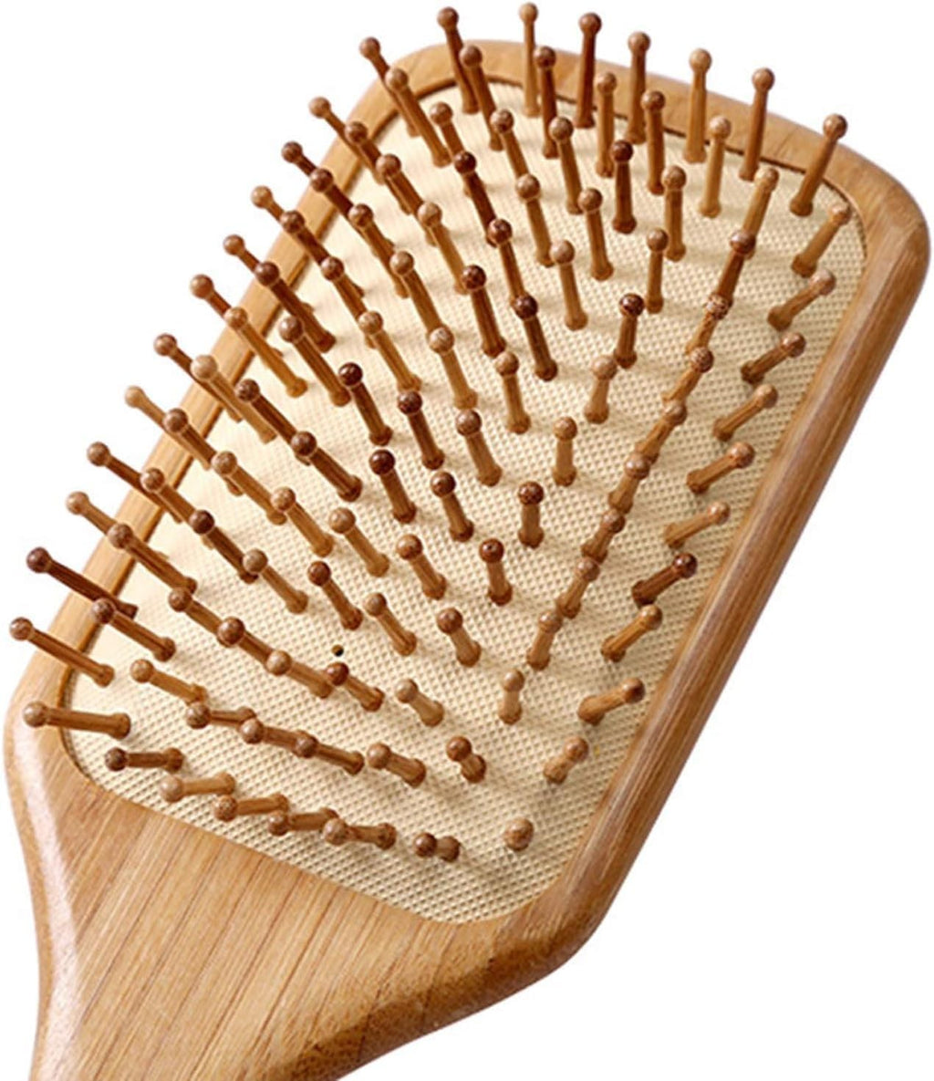 Natural Bamboo Paddle Hair Brush for All Hair Types - Eco-Friendly & Scalp Massage