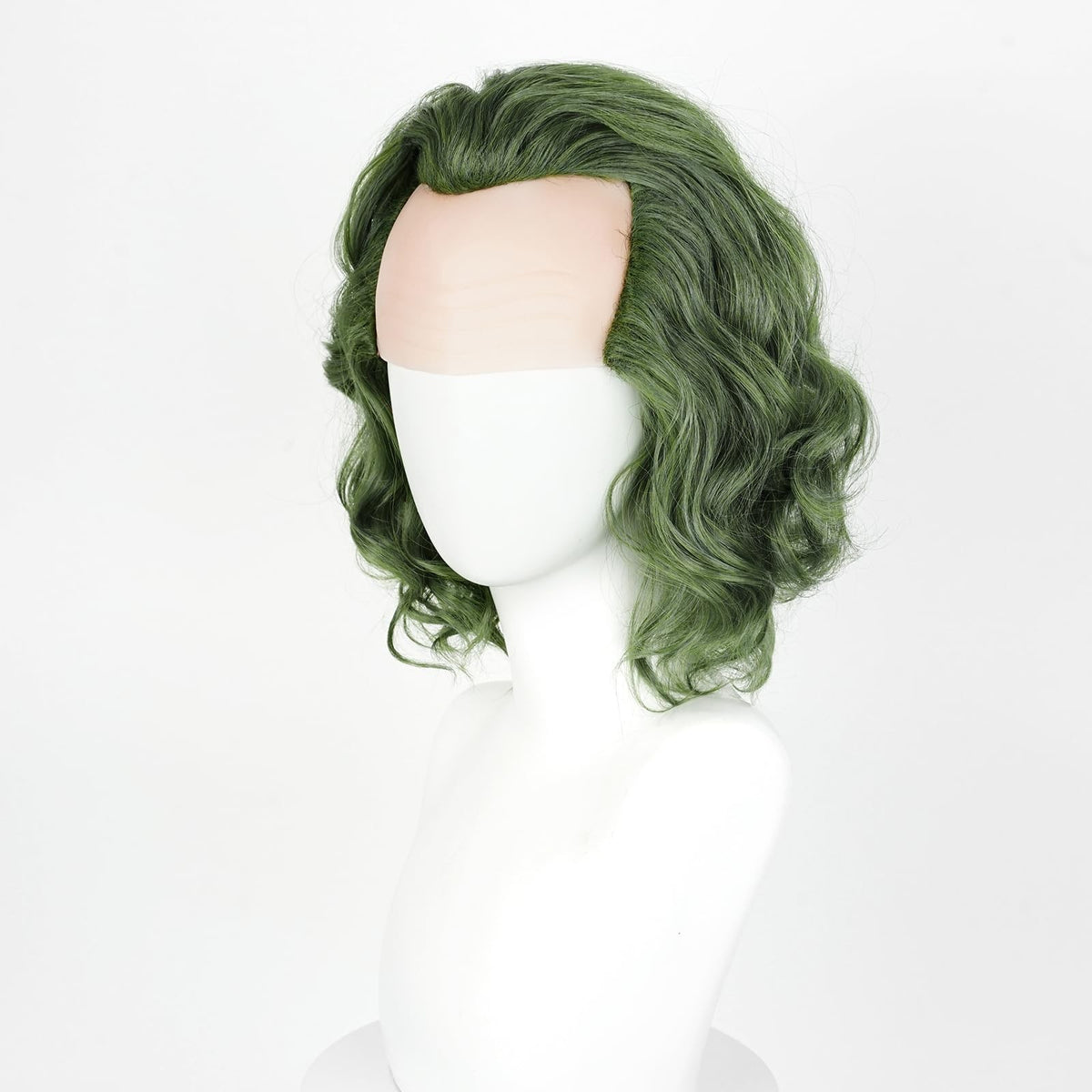 Green Wavy Synthetic Wig for Men Halloween Costume Party Cosplay