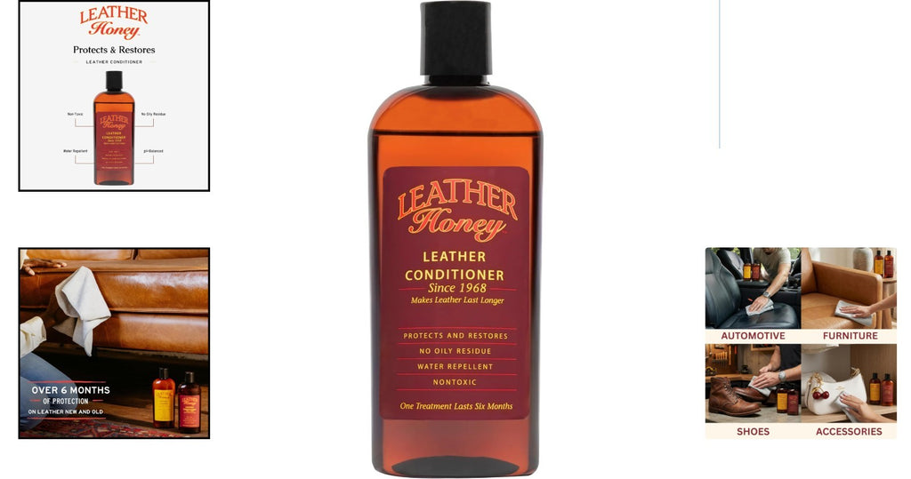 Leather Conditioner Water-Repellent & Non-Toxic 8 Fl Oz - Made in USA