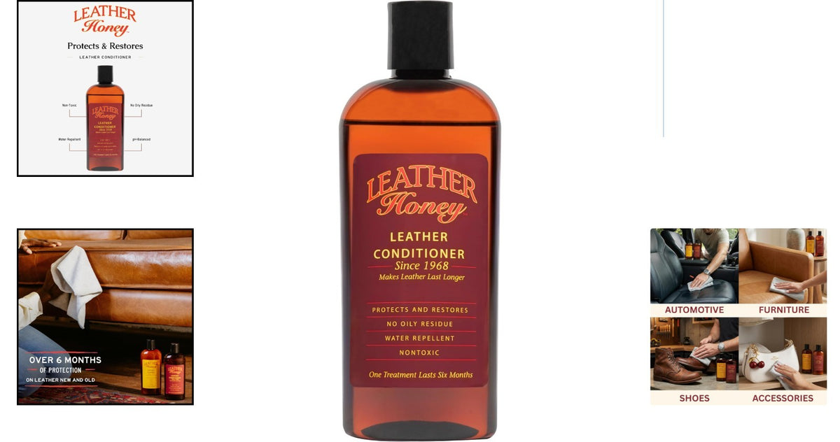 Leather Conditioner Water-Repellent & Non-Toxic 8 Fl Oz - Made in USA