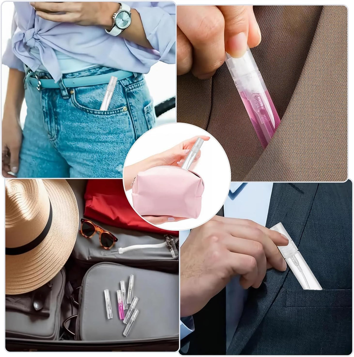 10ml Mini Refillable Perfume Spray Bottles Set - Travel Fine Mist Atomizer