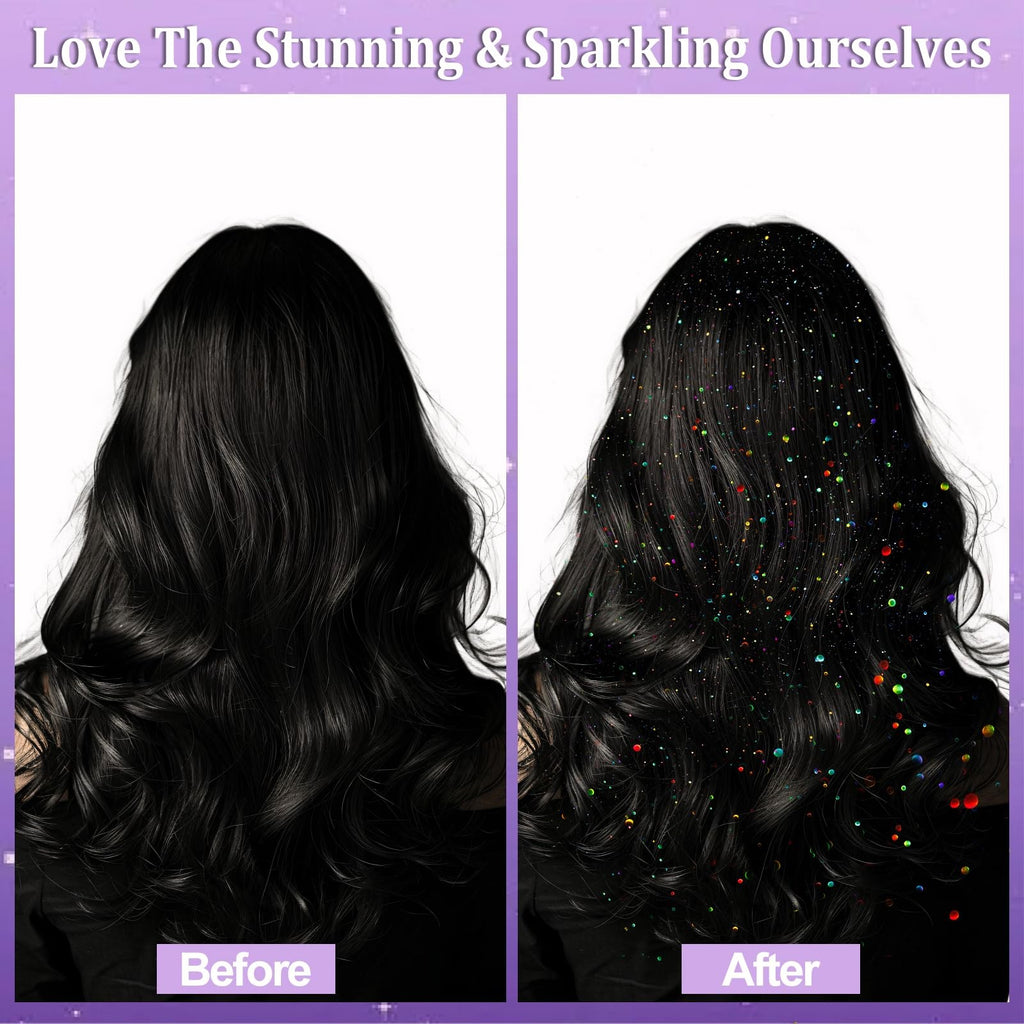 3-Pack Yosca Body Glitter Spray Set - Holographic Silver Rainbow Sparkle (50ml Each)