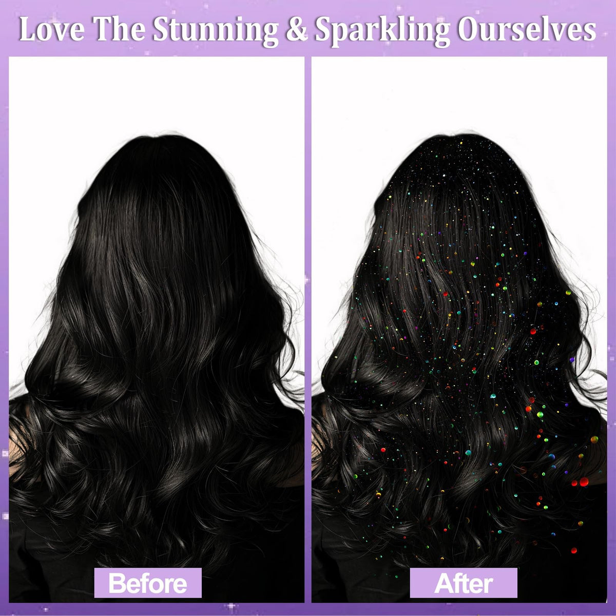 3-Pack Yosca Body Glitter Spray Set - Holographic Silver Rainbow Sparkle (50ml Each)