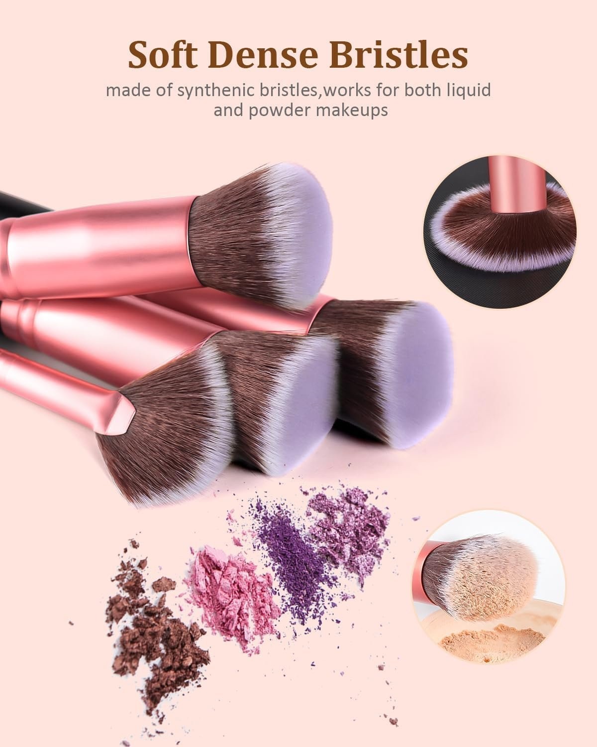 16-Piece Makeup Brush Set with Blending and Foundation Brushes