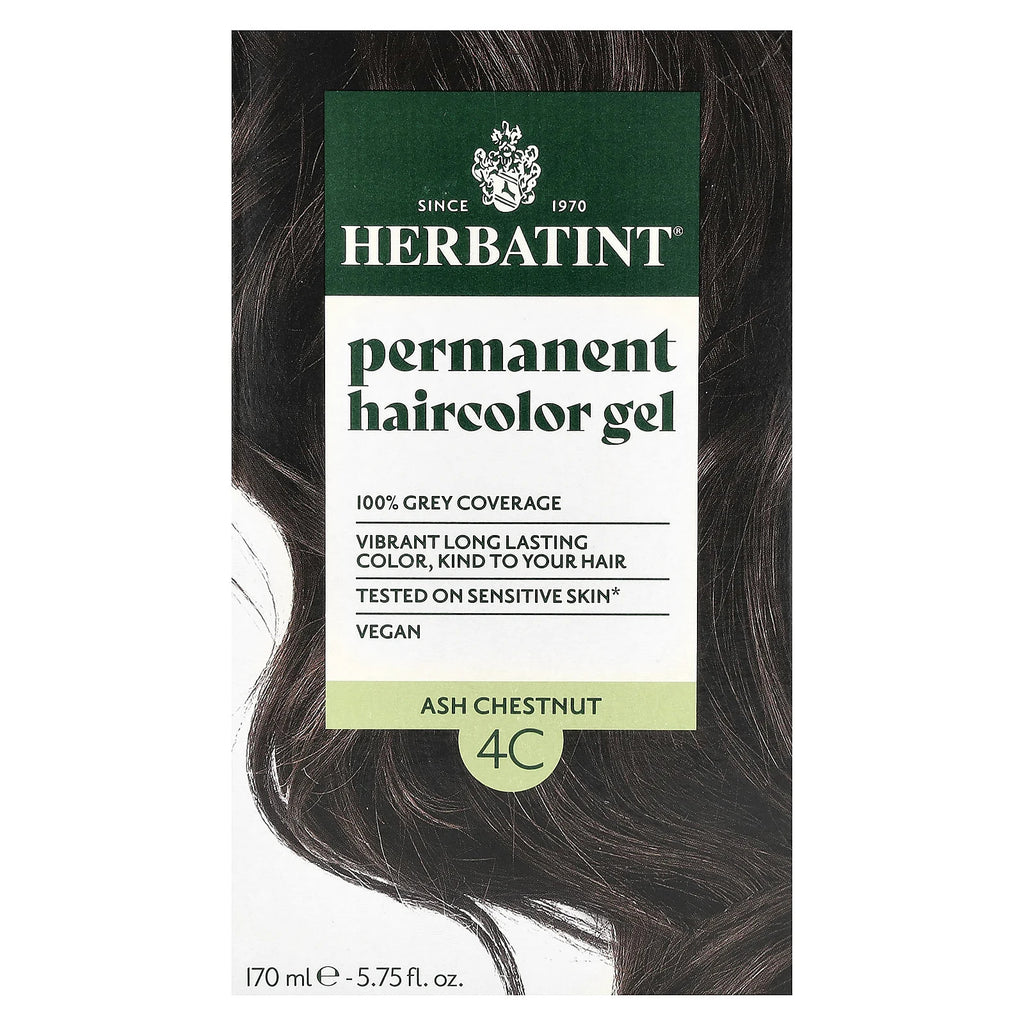 Herbatint Permanent Hair Color Gel 4C Ash Chestnut 5.75oz Vegan & Ammonia-Free
