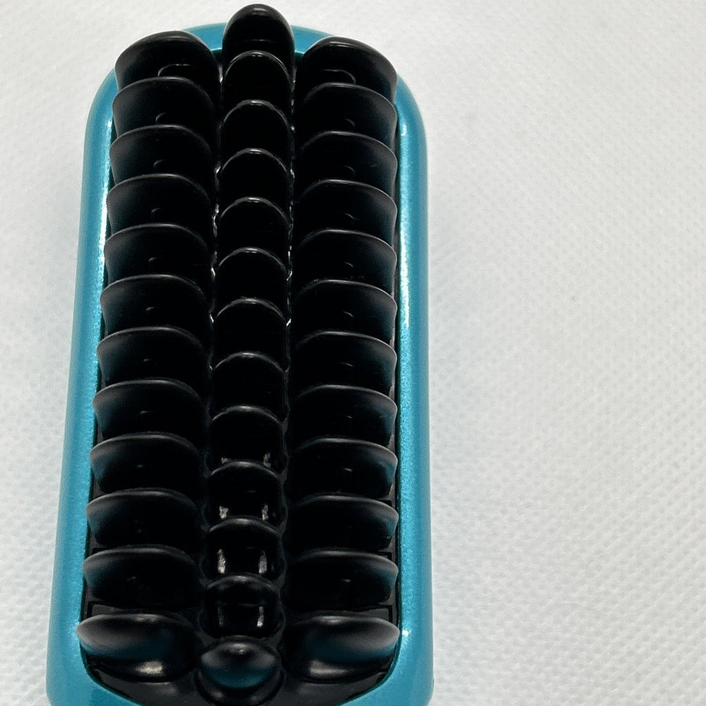 Teal Ceramic Straightener Brush - Travel Size Hair Styling Tool