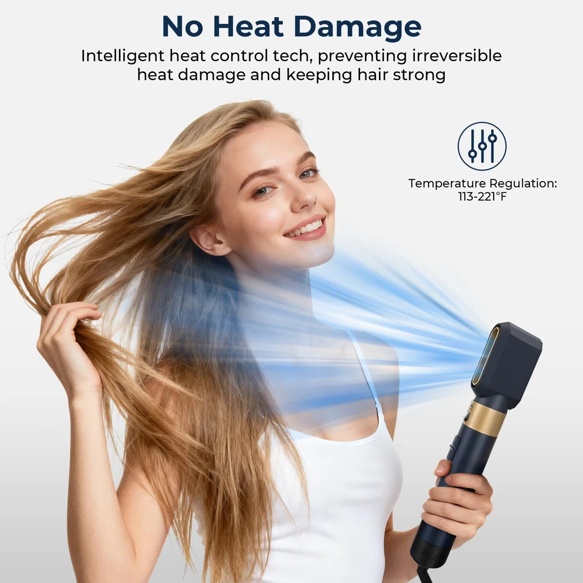Multi-Function Hair Dryer Styler Brush with 5 Attachments - Salon Styling at Home