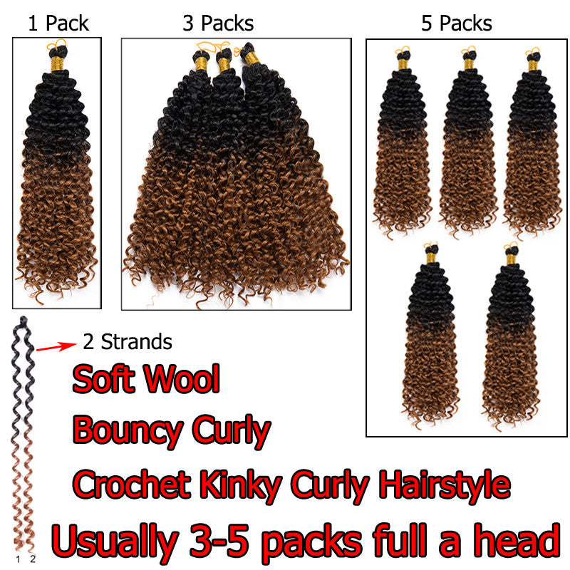 Water Wave Crochet Hair Extensions Long Curly Human Hair 10% Volumizing