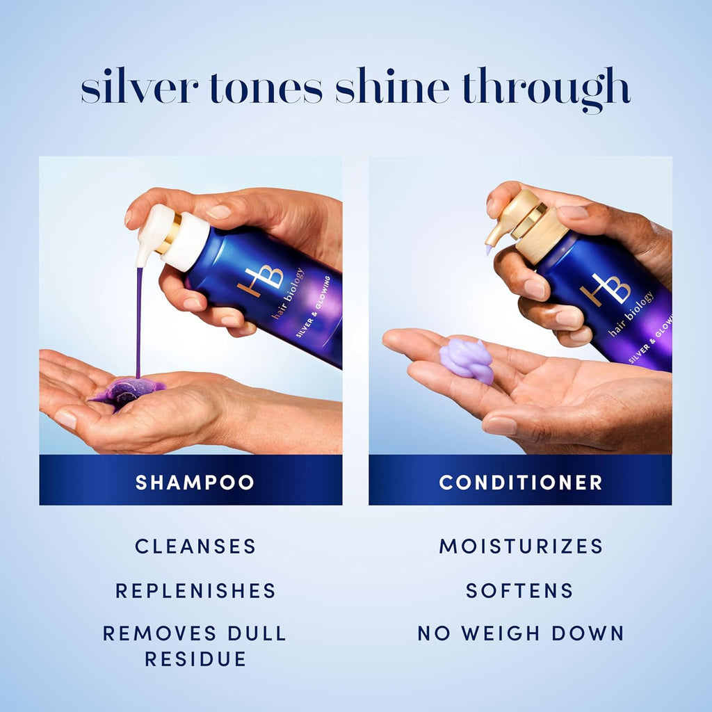 Silver Shampoo and Conditioner Set for Grey Hair - 25.6 Fl Oz