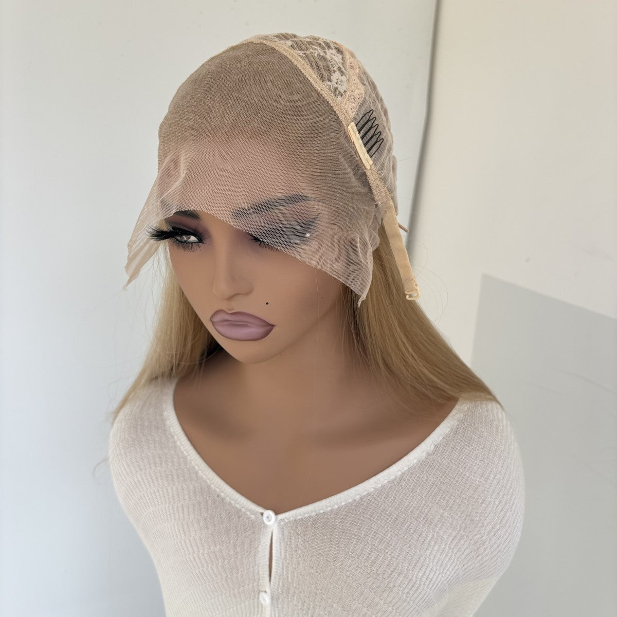 Long Straight Synthetic Lace Front Wig - Ash Blonde 13x4 Frontal Hair