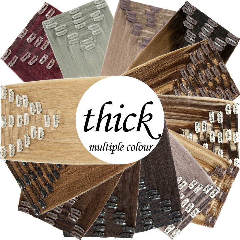 Thick Double Weft Clip-In Hair Extensions Full Head - Remy Human Hair