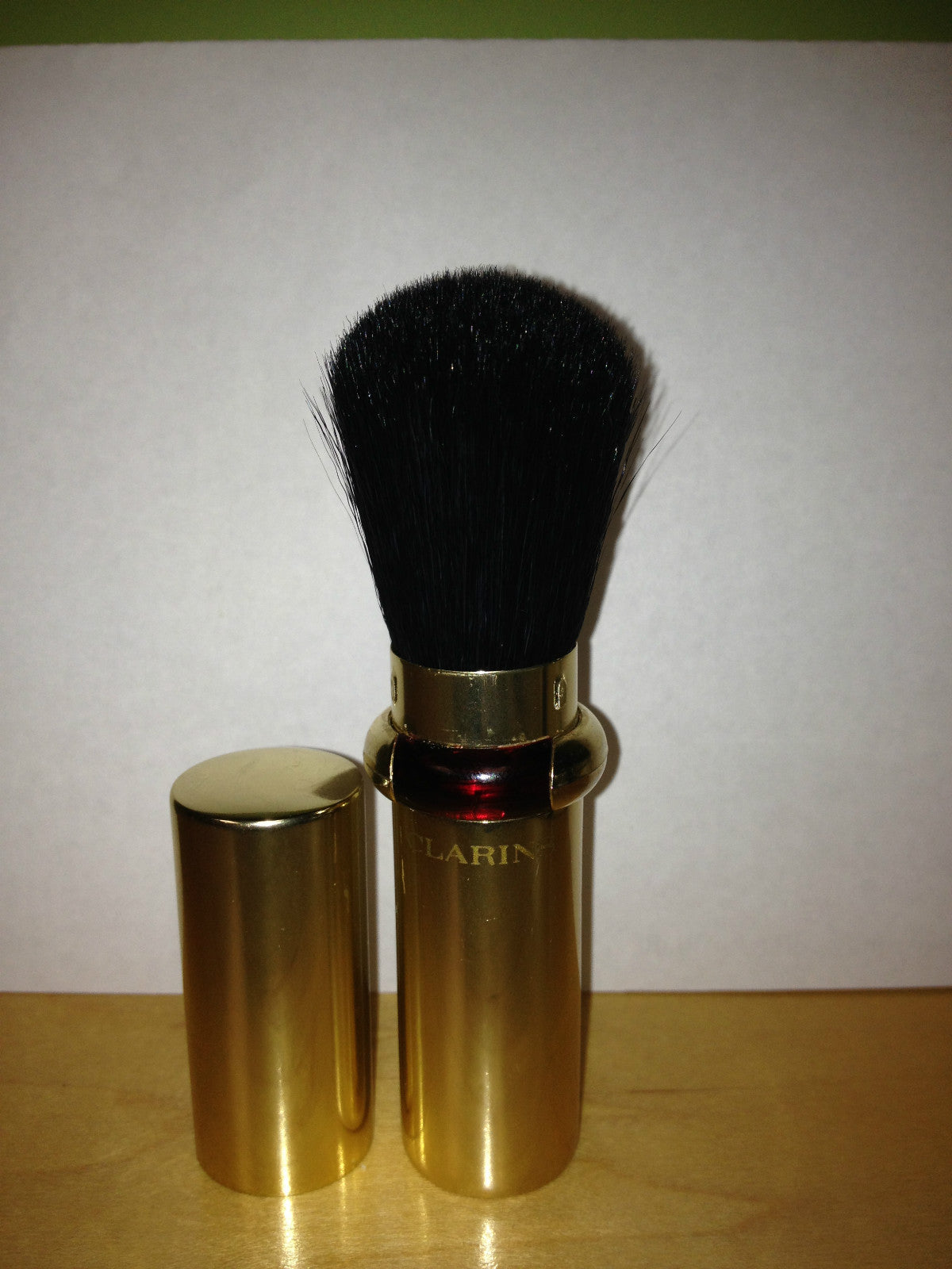 Clarins Powder Brush with Gold Collapsible Case – New, No Box