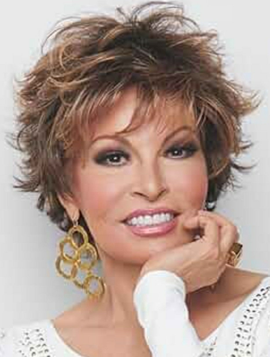 Large Cap Wig with Short Textured Layers in Praline Foil - Comfortable Synthetic Hairpiece