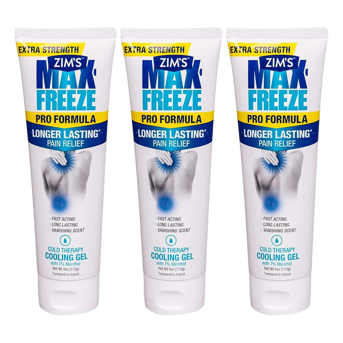 Muscle & Joint Pain Relief Gel - Fast Acting Cold Therapy, 4oz Pack of 3