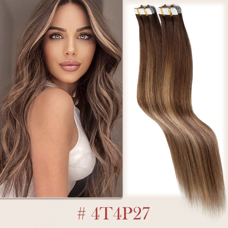 100g Invisible Tape-In Hair Extensions Remy Human Hair Full Head Thick
