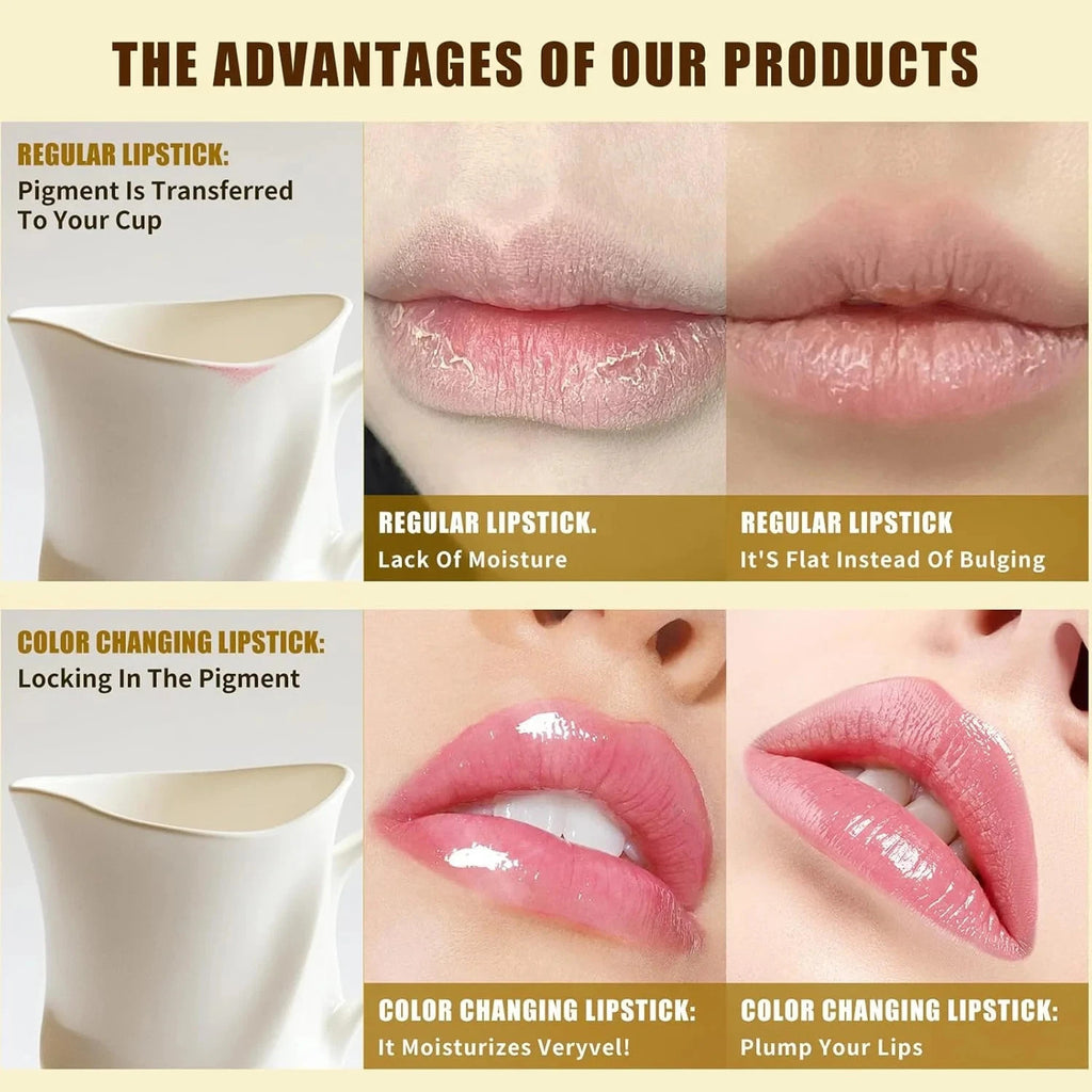 Color Changing Lipstick for Mature Lips, Hydrating Long-Lasting Lip Color Set