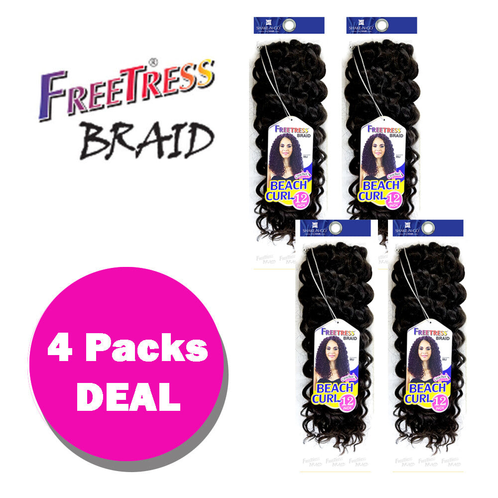 Beach Curl Synthetic Crochet Hair Bulk 12-Inch for Braiding & Styling