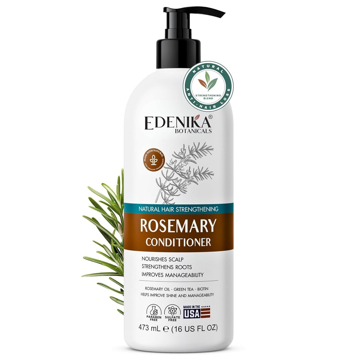 Organic Rosemary Oil Shampoo & Conditioner Set for Hair Loss & Thinning Hair
