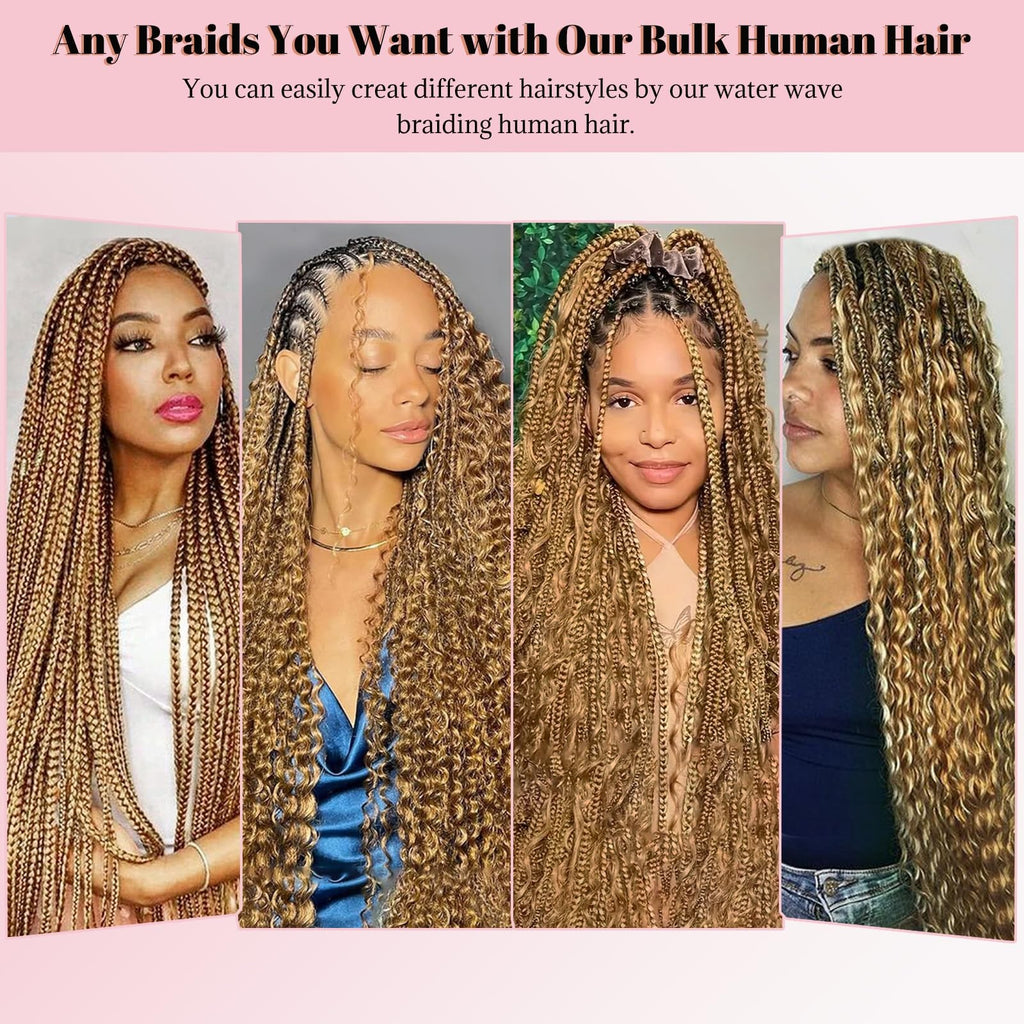 Belaved Curly Water Wave Braiding Hair Honey Blonde 20 Inch 2 Bundles 100g