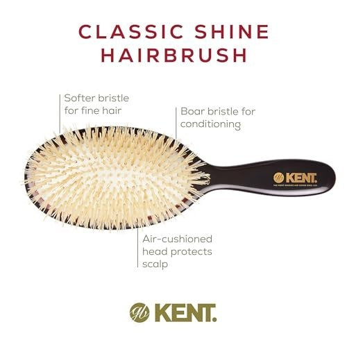 Oval Cushion Straightening Brush & Hair Detangler with Boar Bristles