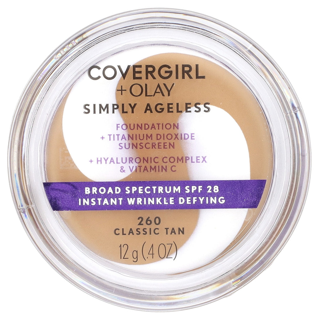 Foundation SPF 28 - Olay Simply Ageless 260 Classic Tan 0.4 oz