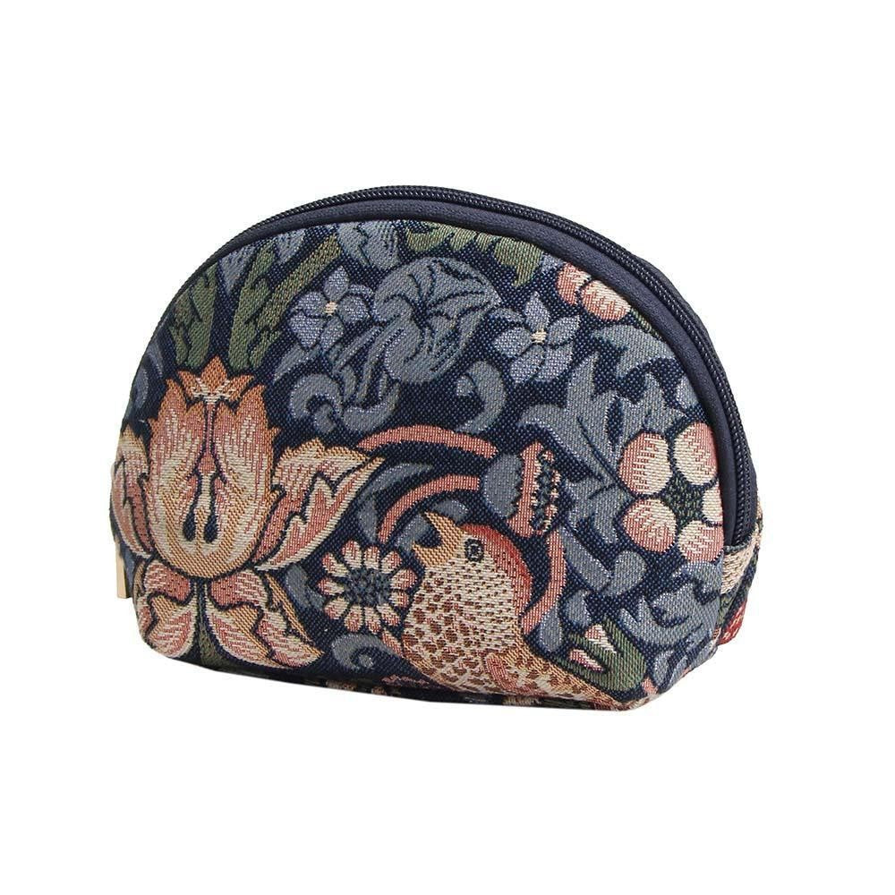 Strawberry Thief Cosmetic Make Up Bag - William Morris Blue