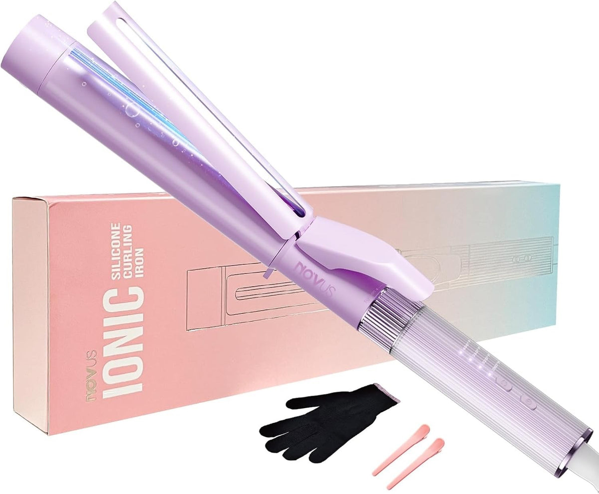 1.5 Inch Professional Curling Wand with Negative Ions for Natural Long-Lasting Curls
