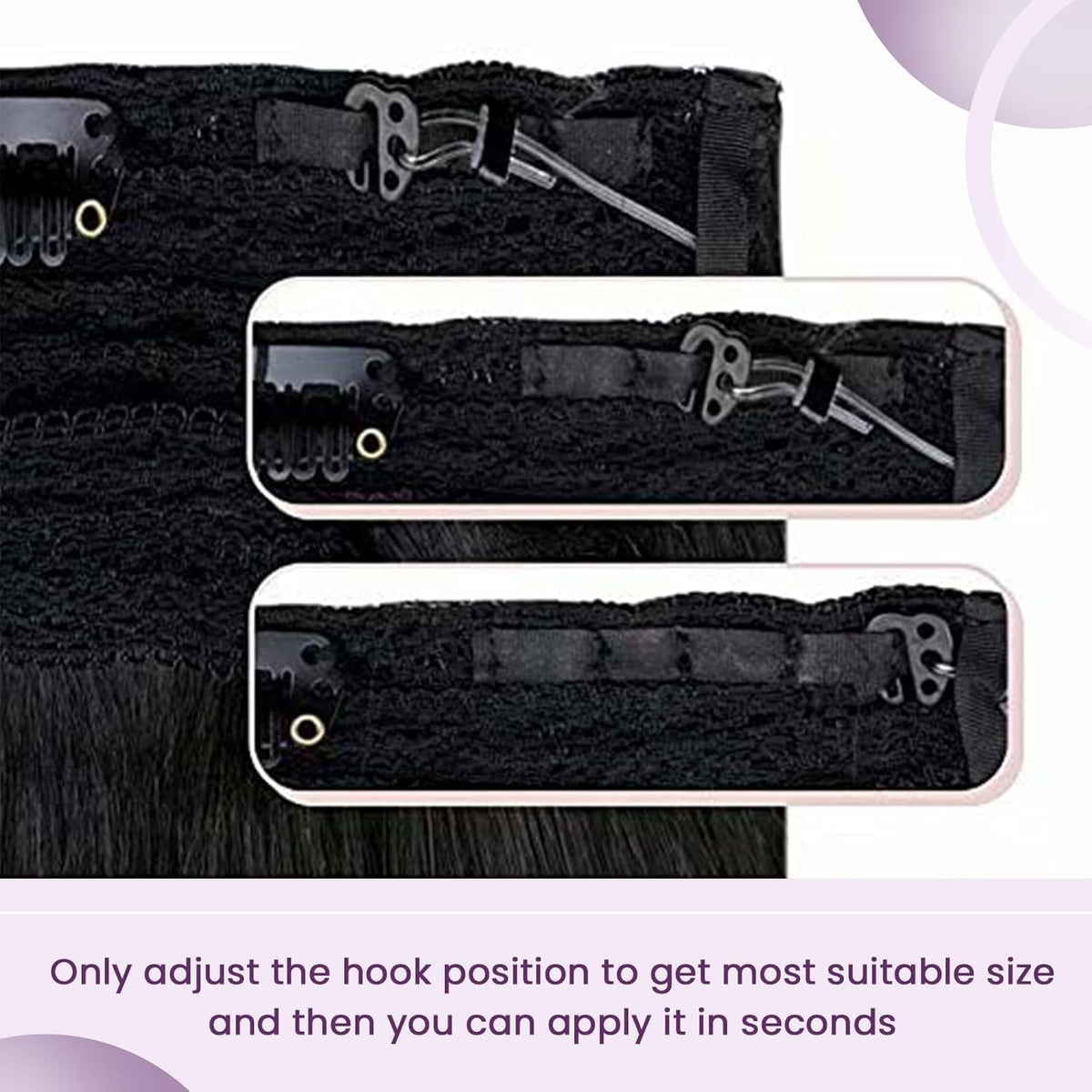 Dark Brown Human Hair Wire Extensions 16 Inch Adds Volume & Length