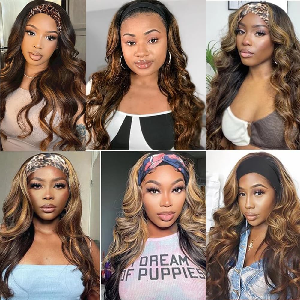 14-Inch Brazilian Virgin Human Hair Headband Wig with Body Wave & 150% Density