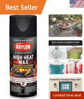 High Heat Max Black Gloss Spray - 12 oz Heat and Rust Resistant Coating
