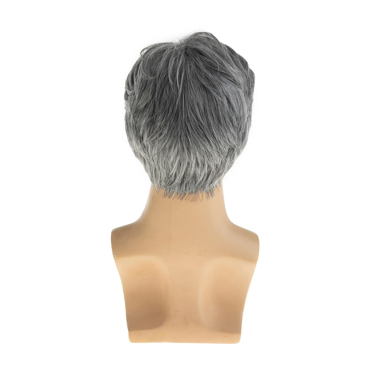 Men's Short Layered Grey Synthetic Wig for Cosplay Halloween Costume