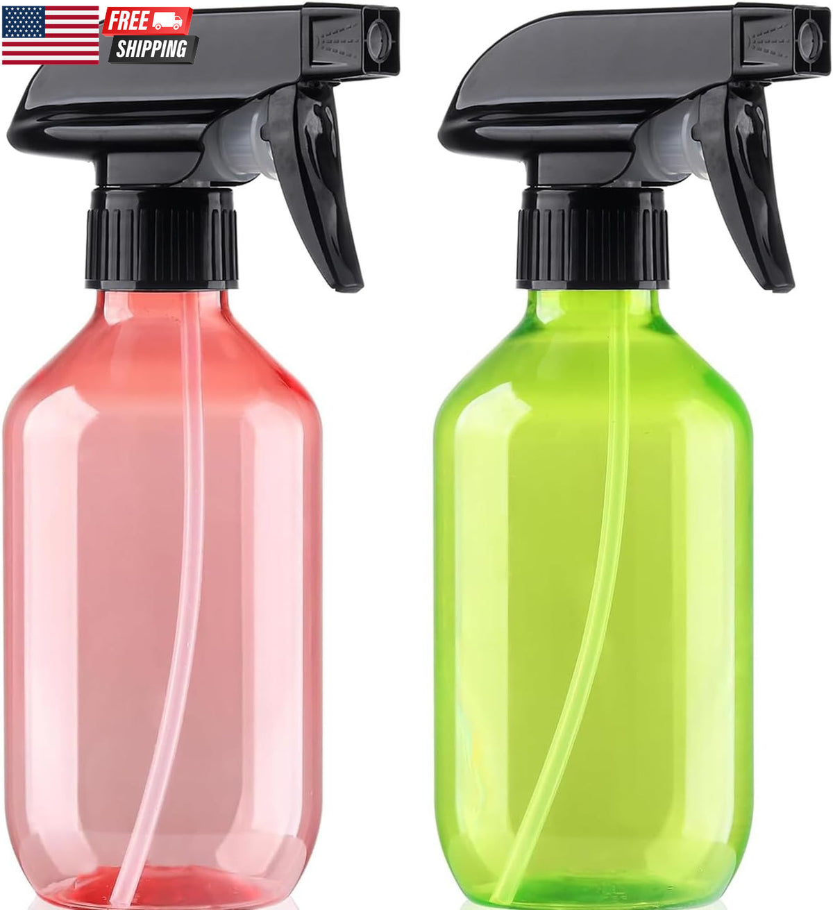 10oz BPA-Free Refillable Water Spray Bottle Set for Cleaning, Gardening, and Personal Use