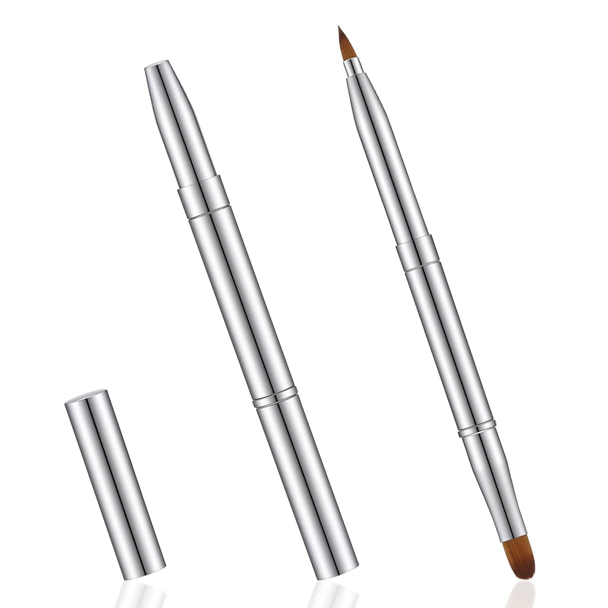 Retractable Lip Brush Dual Ended Lipstick Applicator Portable Makeup Tool