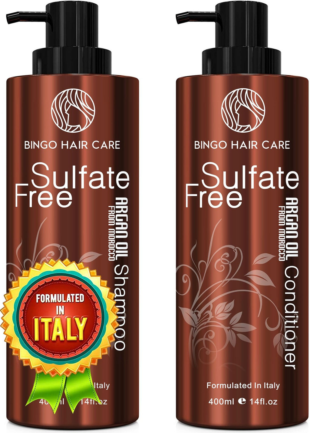 Moroccan Argan Oil Shampoo & Conditioner Set - Sulfate Free, Anti Frizz, Hydrating for Damaged & Curly Hair