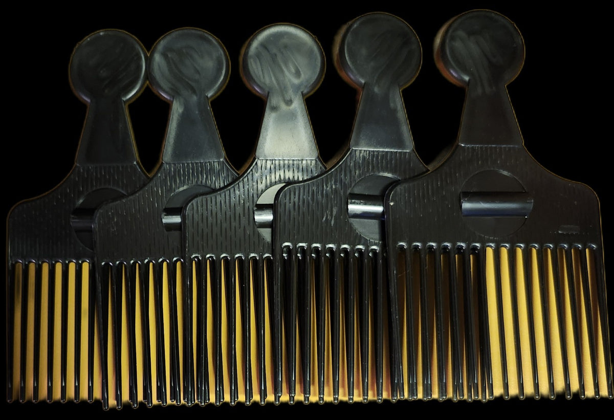 10 Pack Afro Hair Picks Styling & Detangling Comb Black Vintage