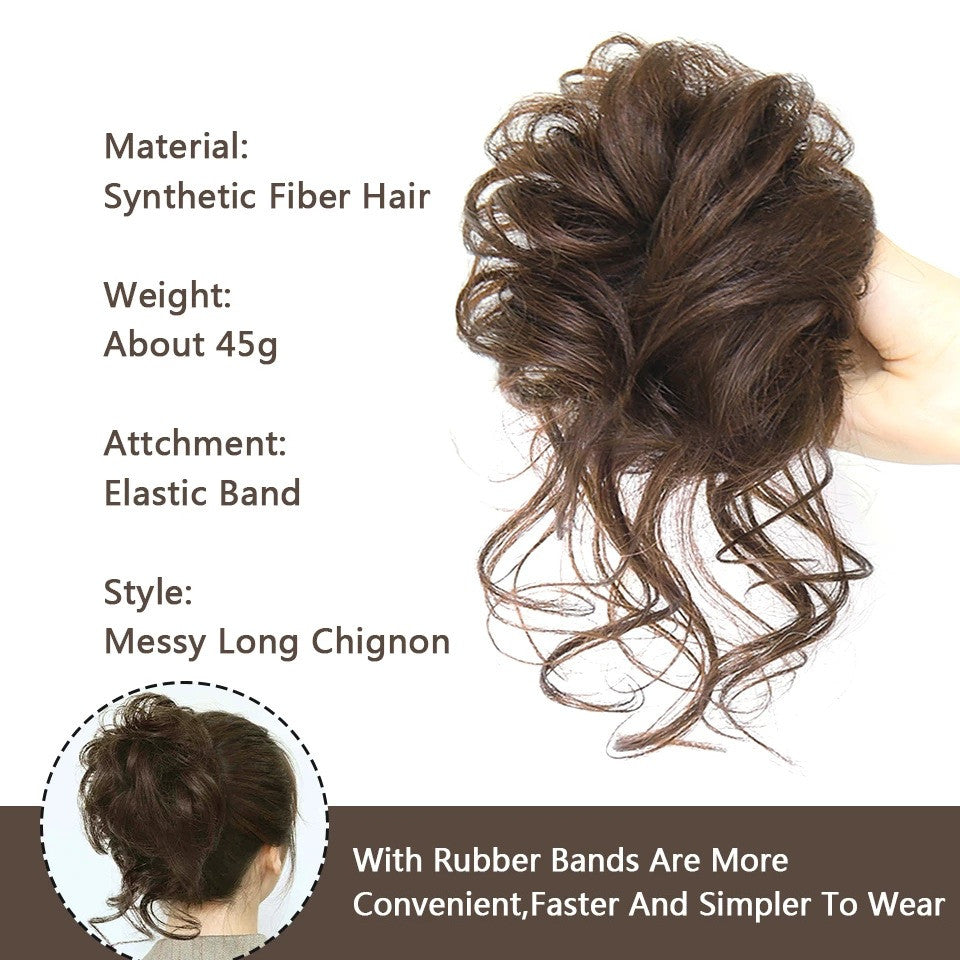 Messy Bun Hair Piece with Scrunchie - Natural Look Hair Extensions for Updos