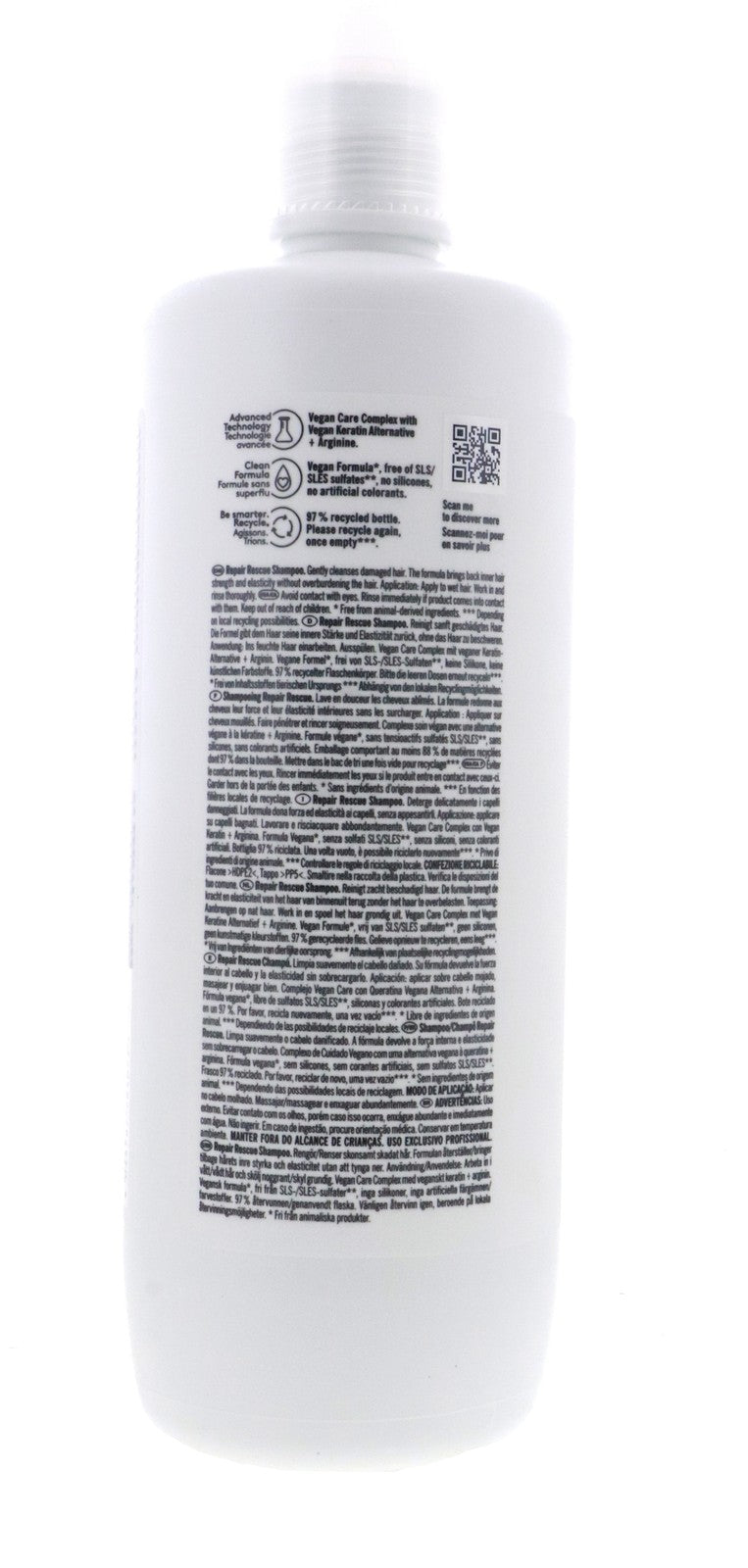 Schwarzkopf Bonacure Repair Rescue Shampoo Arginine 33.8 oz - Gentle Hair Cleansing