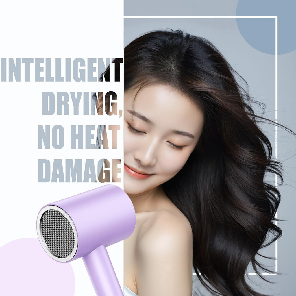 110V Wall-Mounted Hair Dryer with Night Light for Bathroom - Graphite Ash