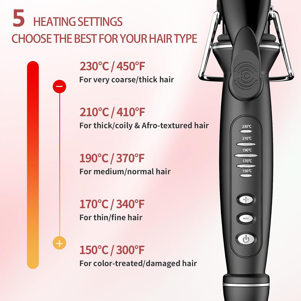 25 Inch Long Barrel Curling Iron for Long Hair - Tourmaline Ceramic