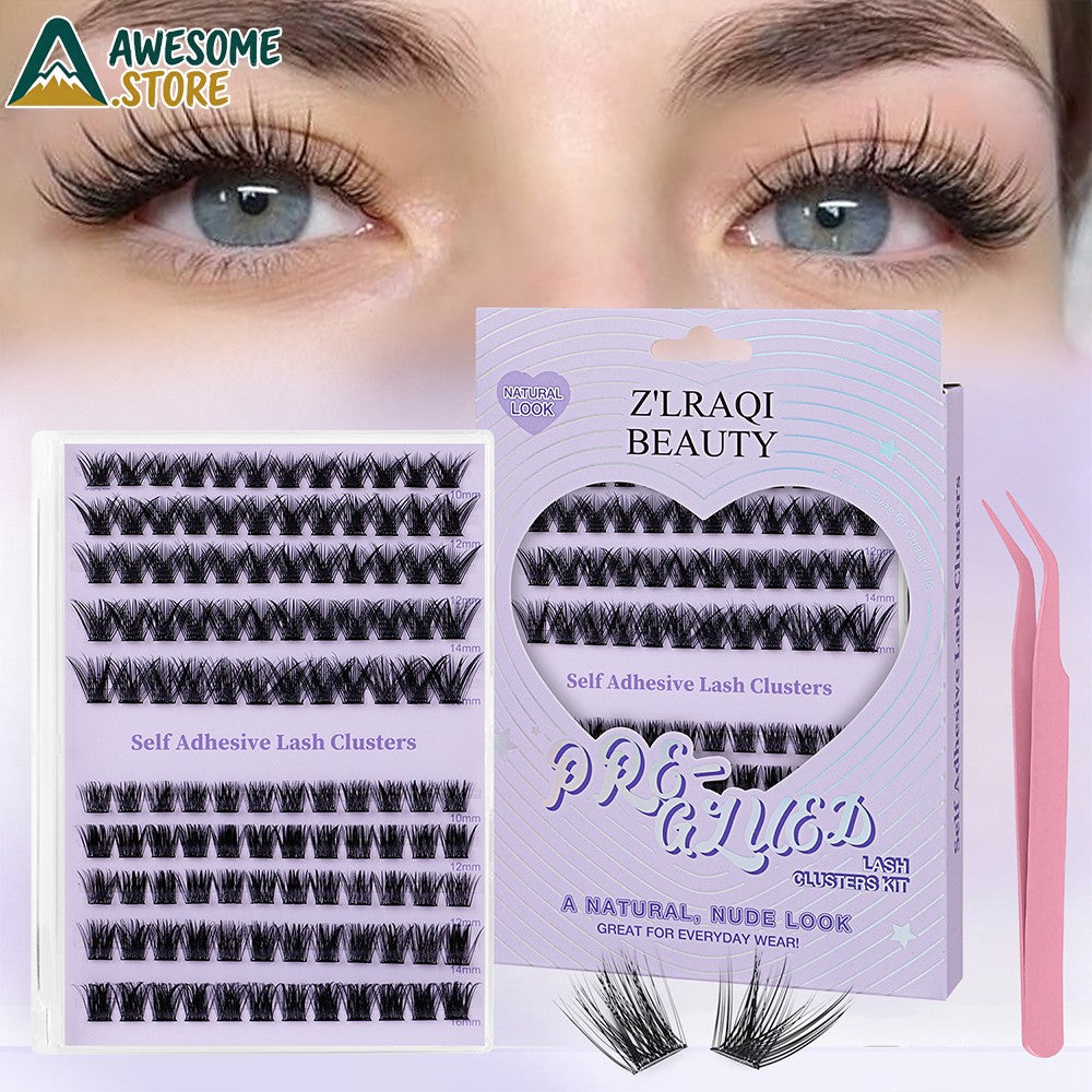 Self Adhesive False Eyelash Clusters 120Pcs Curly 10-16mm DIY Volume Lashes