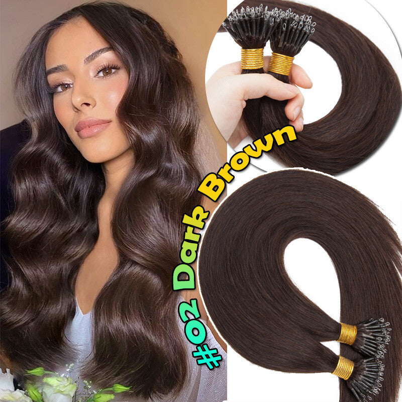 Balayage Nano Ring Hair Extensions - 100% Human Remy Beads Micro Loop