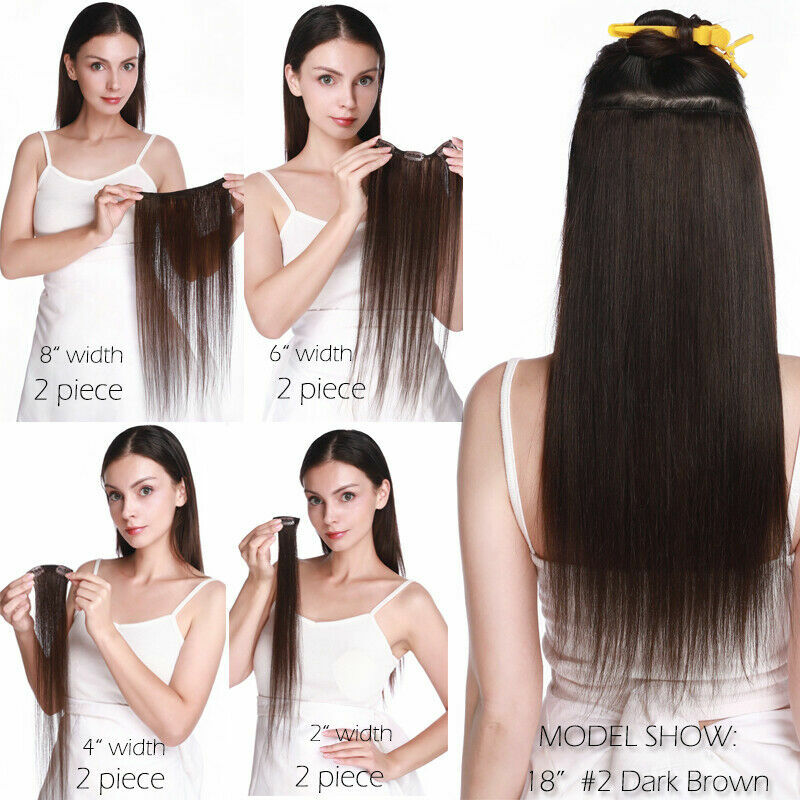 Thick Human Hair Clip-In Extensions Full Head Double Weft Remy Hair