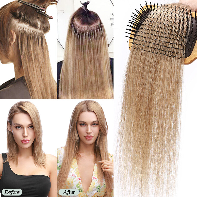 Keratin Bonded Hair Extensions 100% Human Remy Full Head Thick Hair - Multiple Colors & Lengths