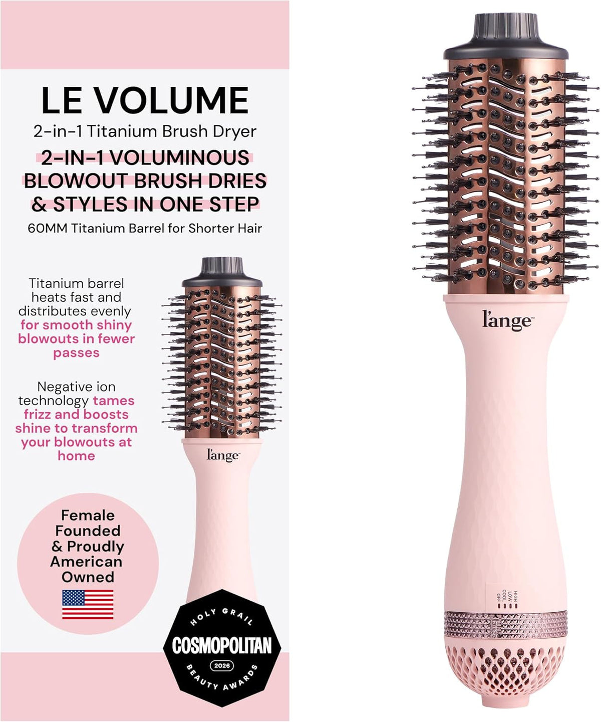2-in-1 Titanium Blow Dryer Brush for Frizz Control & Salon Blowouts