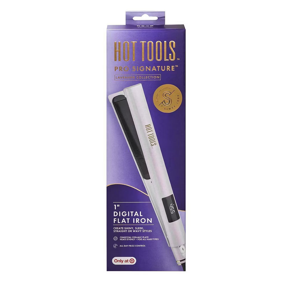 Hair Straightener with LED Display 1 Inch Flat Iron for All Hair Types