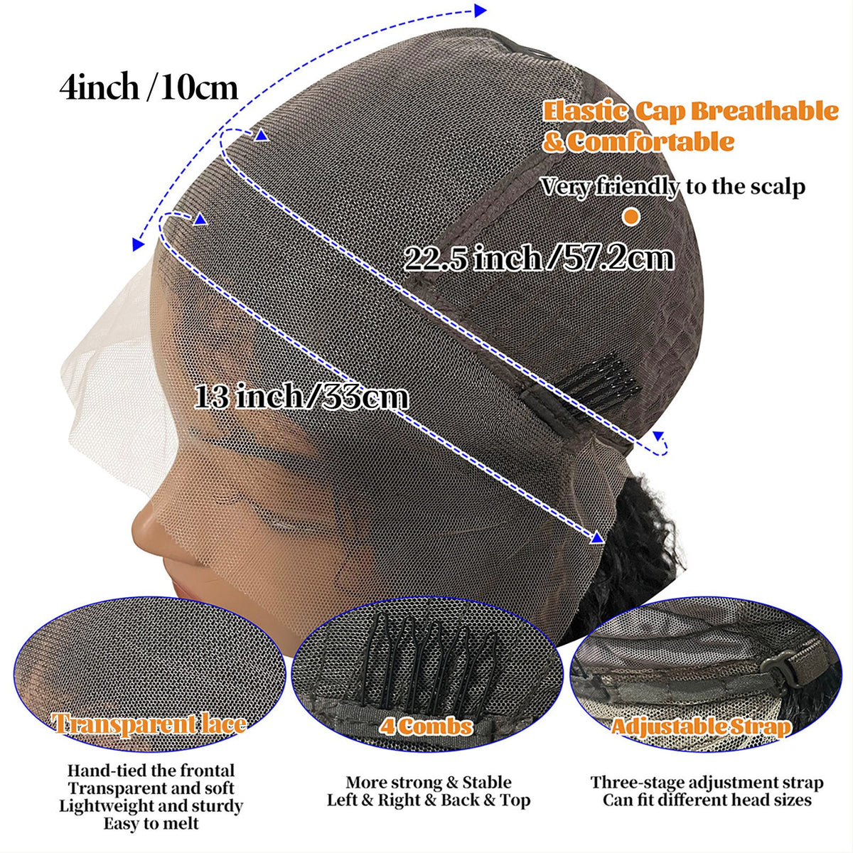 Human Hair Lace Wigs 13x4 Ombre Body Wave 200% Density Natural Look