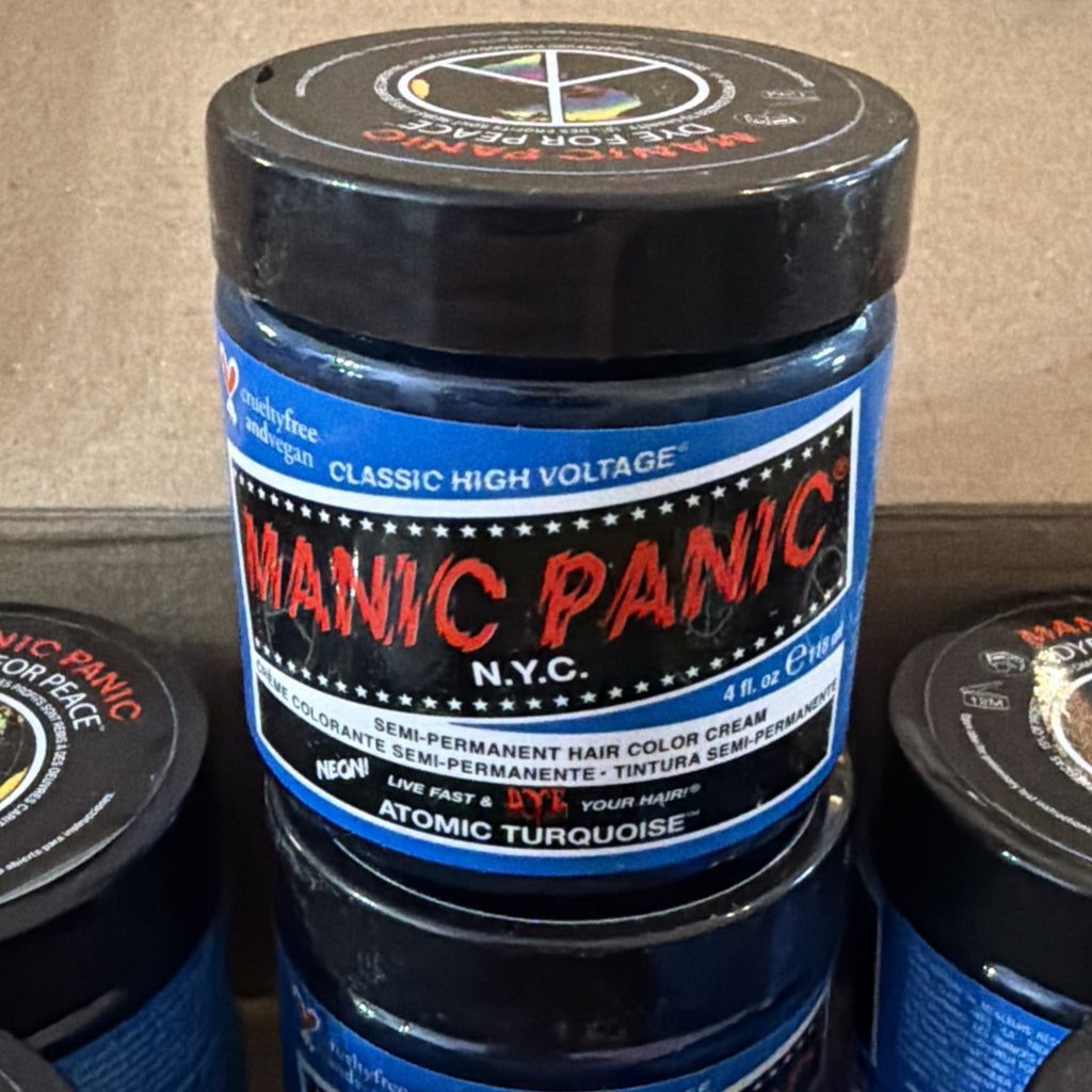 Manic Panic Atomic Turquoise Hair Color - Vegan Semi-Permanent Cream, 4oz, Pack of 6