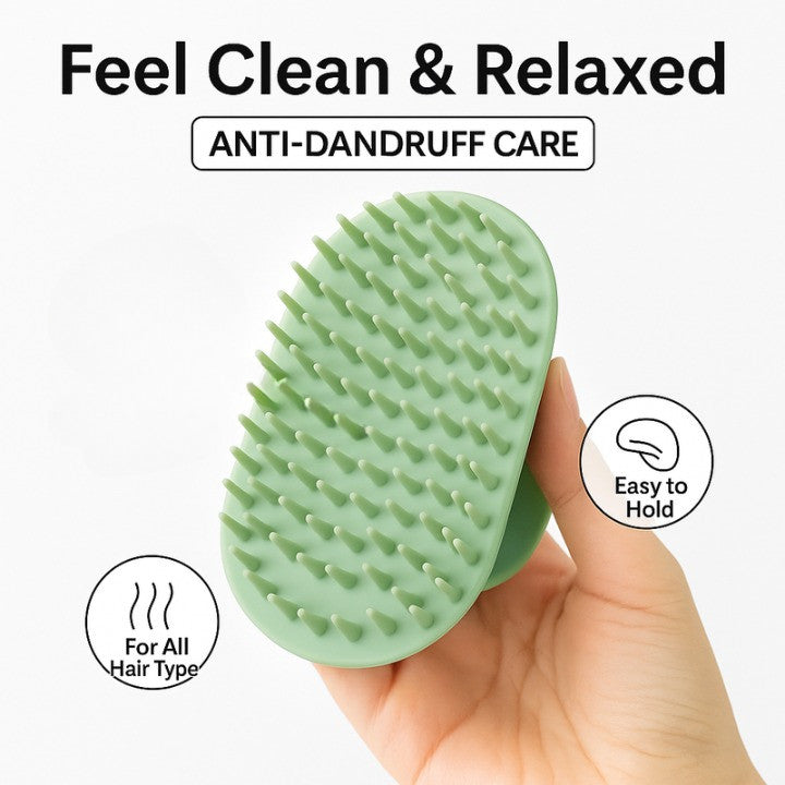 Silicone Scalp Massager & Shampoo Brush for Dandruff & Hair Care