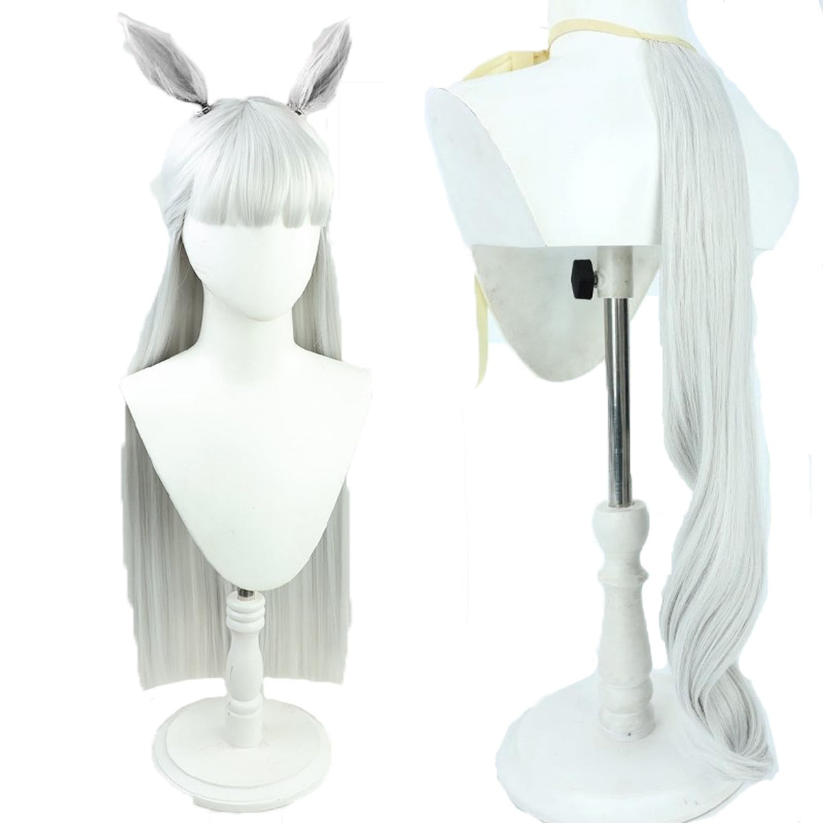 Anime Cosplay Wig and Tail Set for Gold Ship Character Halloween Costume